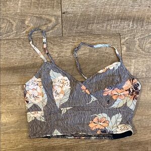 Black and White Smocked Crop Camisole NWOT